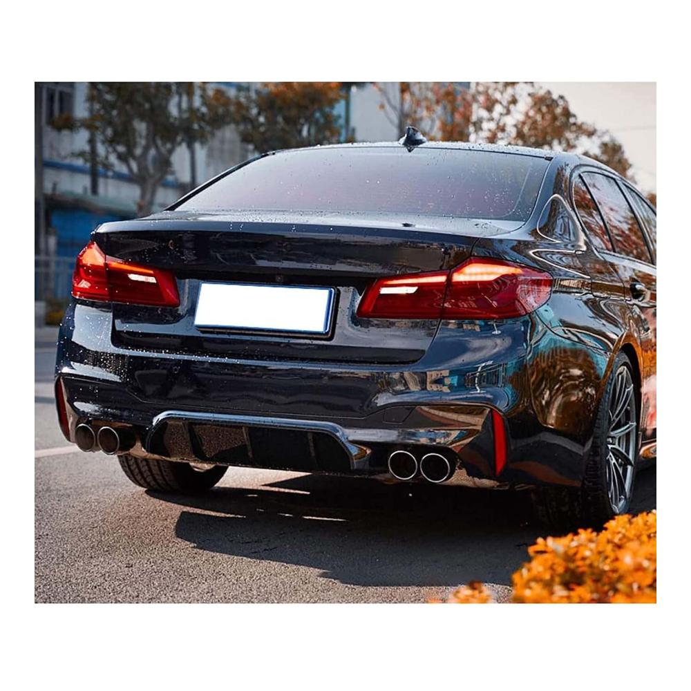 Verbesserte Aerodynamik und Stil Heckspoiler Diffusor für BMW 5er G30 G31 M Sport 2017-2020 | Stoßfängerumbau aus ABS-Material für 525i 530i 540i | Fahrwerksschutz und Antikollisionsschutz Zubehör