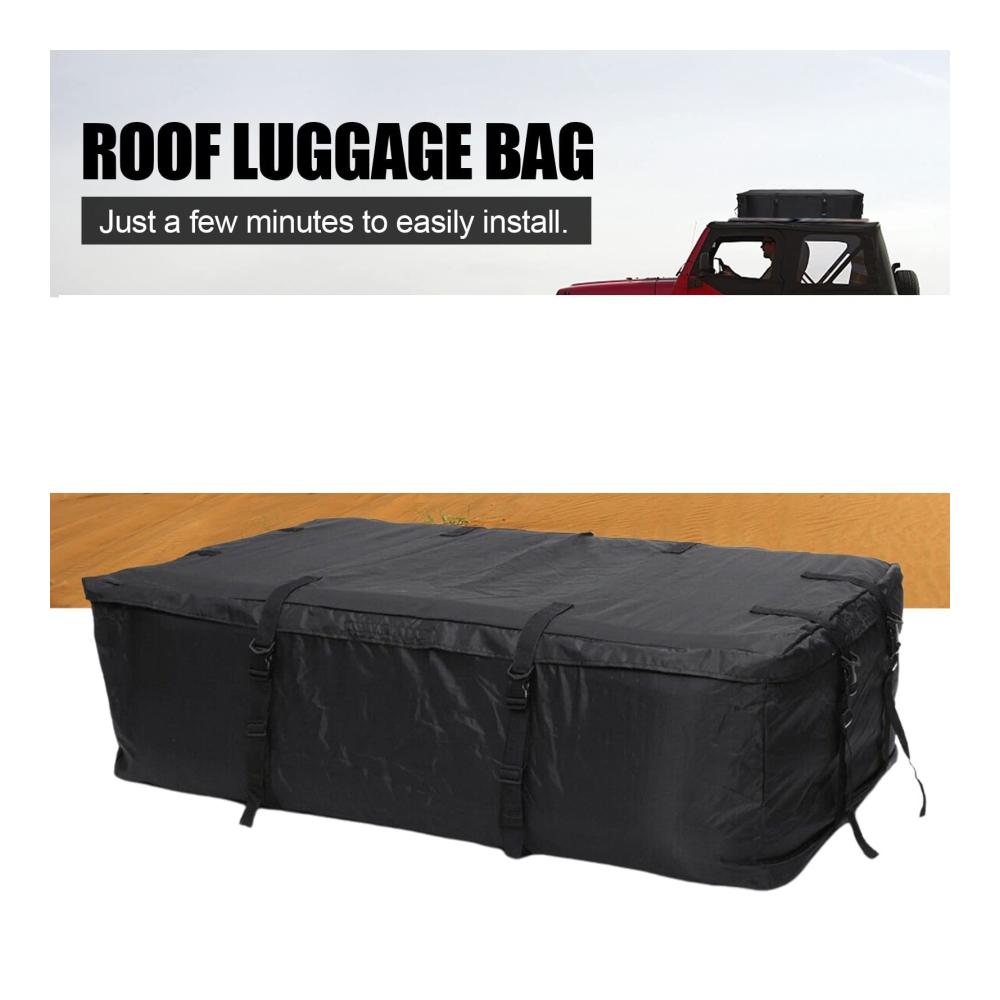 Premium Dachboxen für jedes Fahrzeug | Robuste Autodach-Gepäck-Softbox mit hoher Stabilität | Inkl. Gepäckträgerbefestigung | Schwarz
