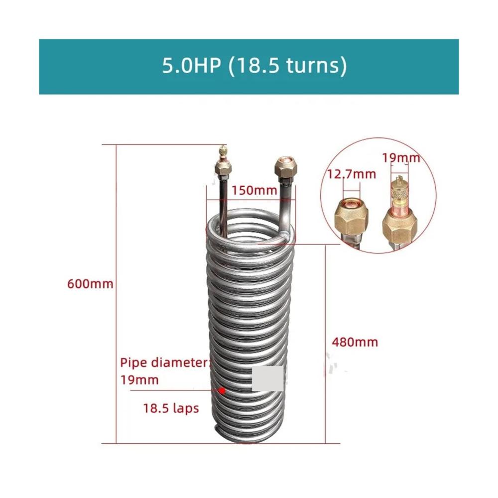 Effizienter Wärmeaustauscher für Aquarien & Meerestanks | Platten- & Rohrwärmetauscher für Süßwasser & Meeresfrüchte | 1–5 PS Kühler | 25 Farbe | Größe 1 UK