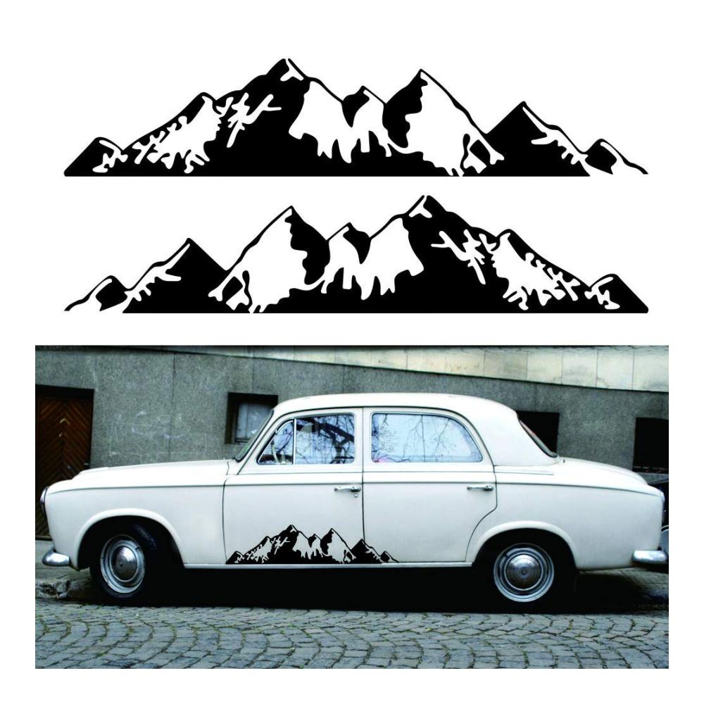 Beeindruckende 3D-Gebirgsaufkleber für Auto Jeep & Truck | Vinyl-Aufkleber-Set 30x6 cm | Wetterfest & langlebig | Dekorieren Sie Ihren Fahrzeugstil