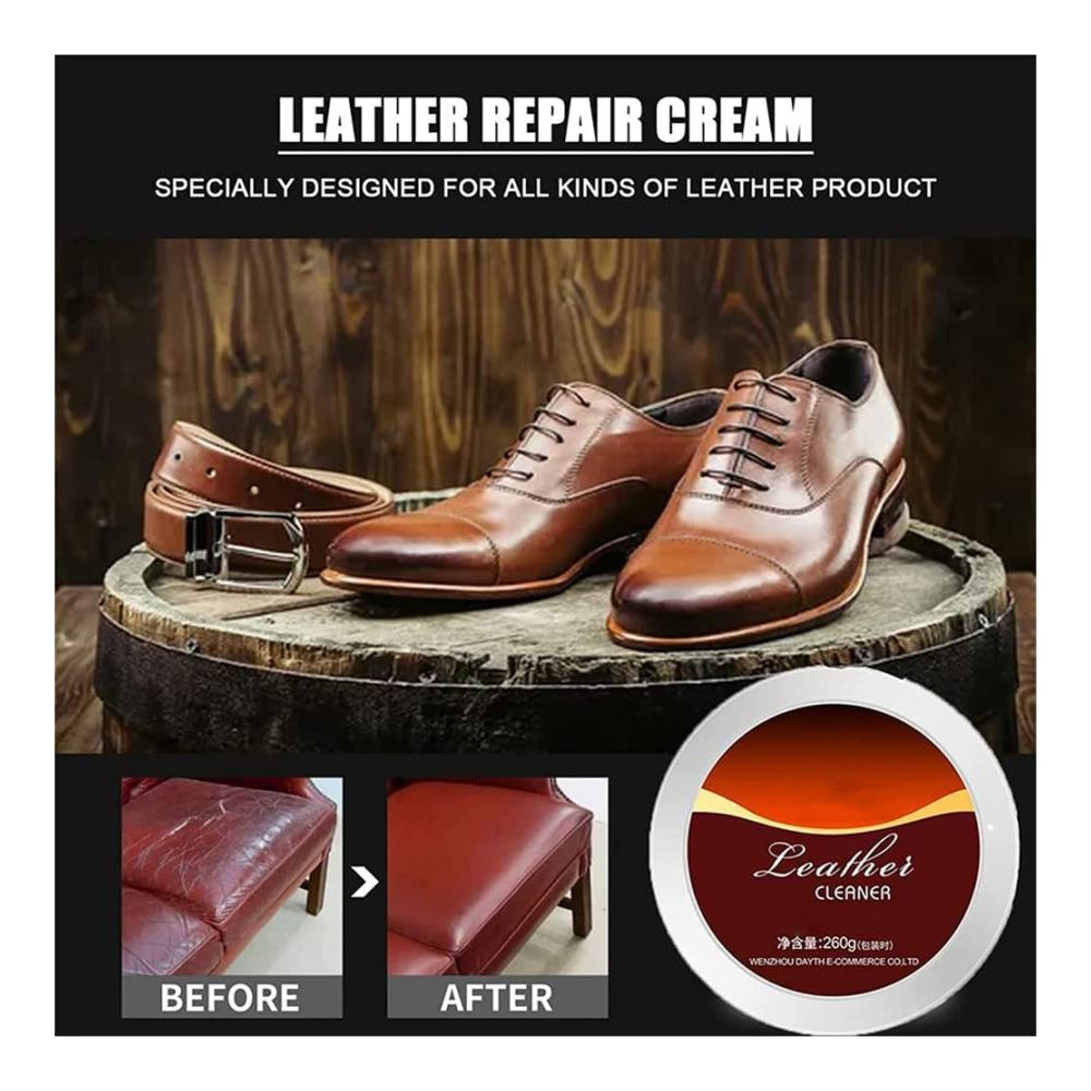 Leder- & Polsterreiniger 2024 | Leatherrite Leather Restorer 2024 | Premium Lederreiniger für Möbel Autositze & Couches | Mit Schwamm | Effektive Fleckenentfernung & Pflege | 260g
