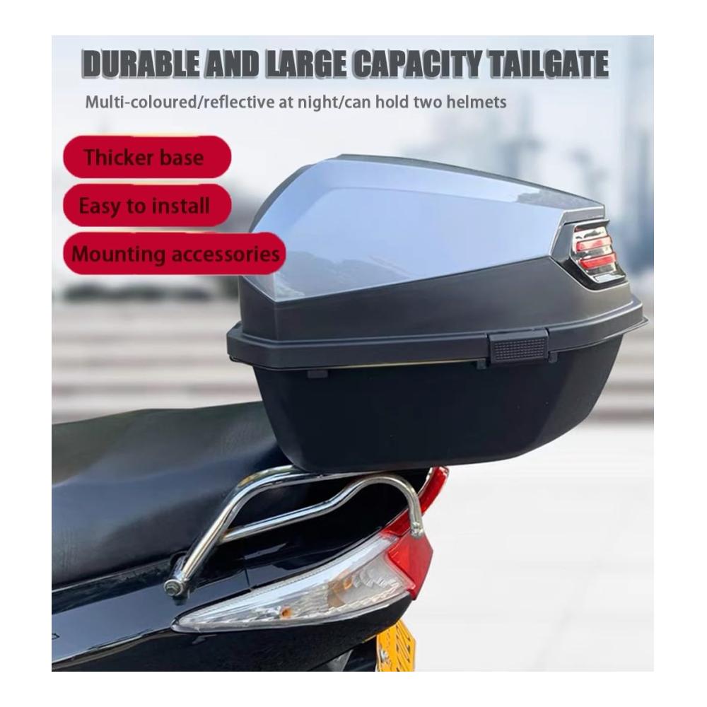 Premium Motorradkoffer Top-Cases 35L – Sicherer Transport für zwei Helme – Universeller PP Kofferraum mit Schloss – Ideal für Roller Motorrad & Mofa/Quad – Strapazierfähige Heckbox