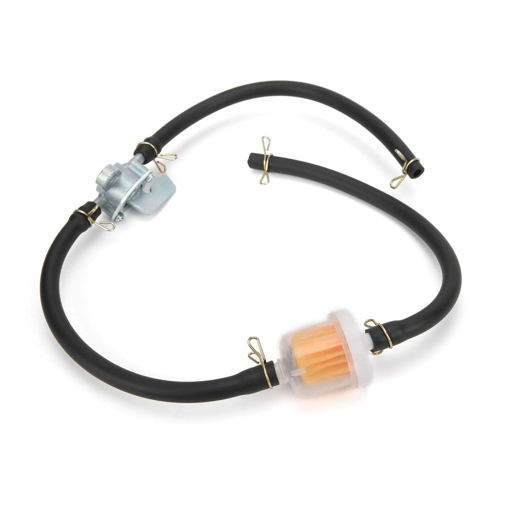 Kraftstofftankhahn Klemmen-Set für ATV & Dirtbikes – 6mm Flexibles Filterrohr mit Absperrventil. Universell einsetzbar 236 Zoll lang. Hohe Qualität & einfache Installation