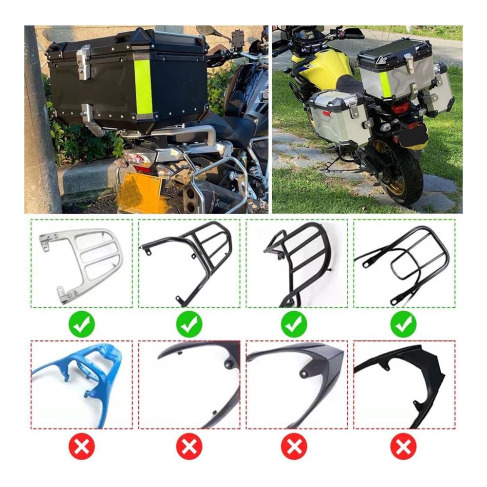 Hochwertige Top-Cases für Motorräder Aluminium Tailbox mit 65L Kapazität Sicherheitsschloss Rücken- und Grundplatten. Ideale Motorradaufbewahrung für maximale Sicherheit und Komfort
