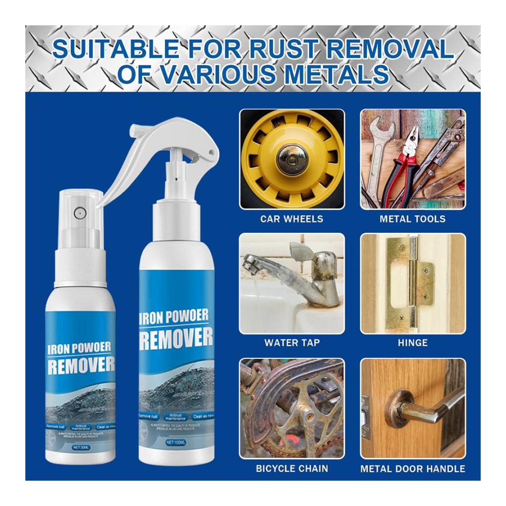 Effektiver Rostumwandler & Entferner Spray - OUHOE Iron Powder Removal für Auto Metallflächen & Chrom Lack - 100ml Sprühflasche für mühelose Reinigung & Schutz vor Korrosion (1 Stück