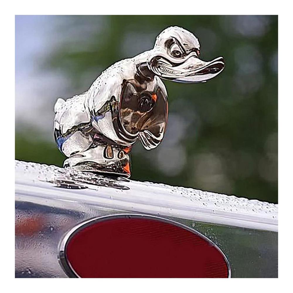 3D verchromte Wütende Enten-Kühlerfigur | Todessichere Ente | Schwarze Konvoi-Enten-Kühlerfigur | Lustiger Fronthauben-Autoaufkleber | Wütende Enten-Dekor-Verzierung für Auto (Schwarz) | Motorhauben Ente | Premium Enten-Dekor für Fronthauben
