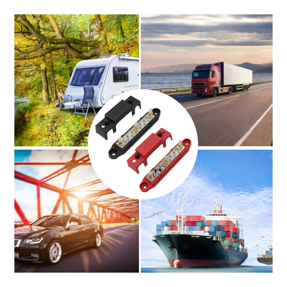 Batterieschalter Hochleistungsmodul Stromverteilungsblock für Auto RV Boot und Yacht. 12V-48V DC Sammelschienenverteiler mit M6 Klemmenbolzen. Sichere Stromverteilung
