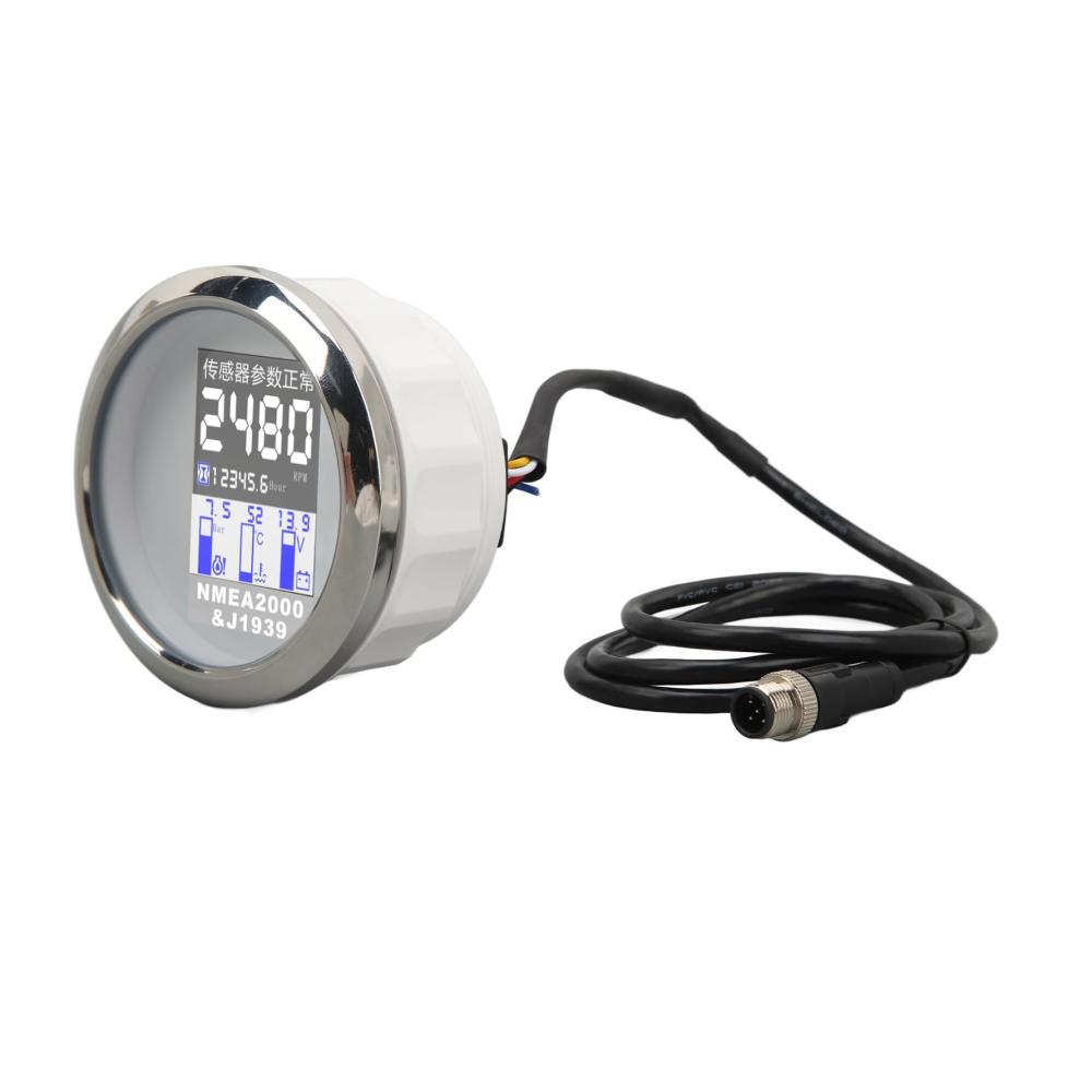 Instrumentenblöcke 85mm für Wohnmobile Yachten & Autos | NMEA2000 J1939 | Wassertemperatur Öldruck Spannung | Weißes Zifferblatt | Präzise Messungen & einfache Integration