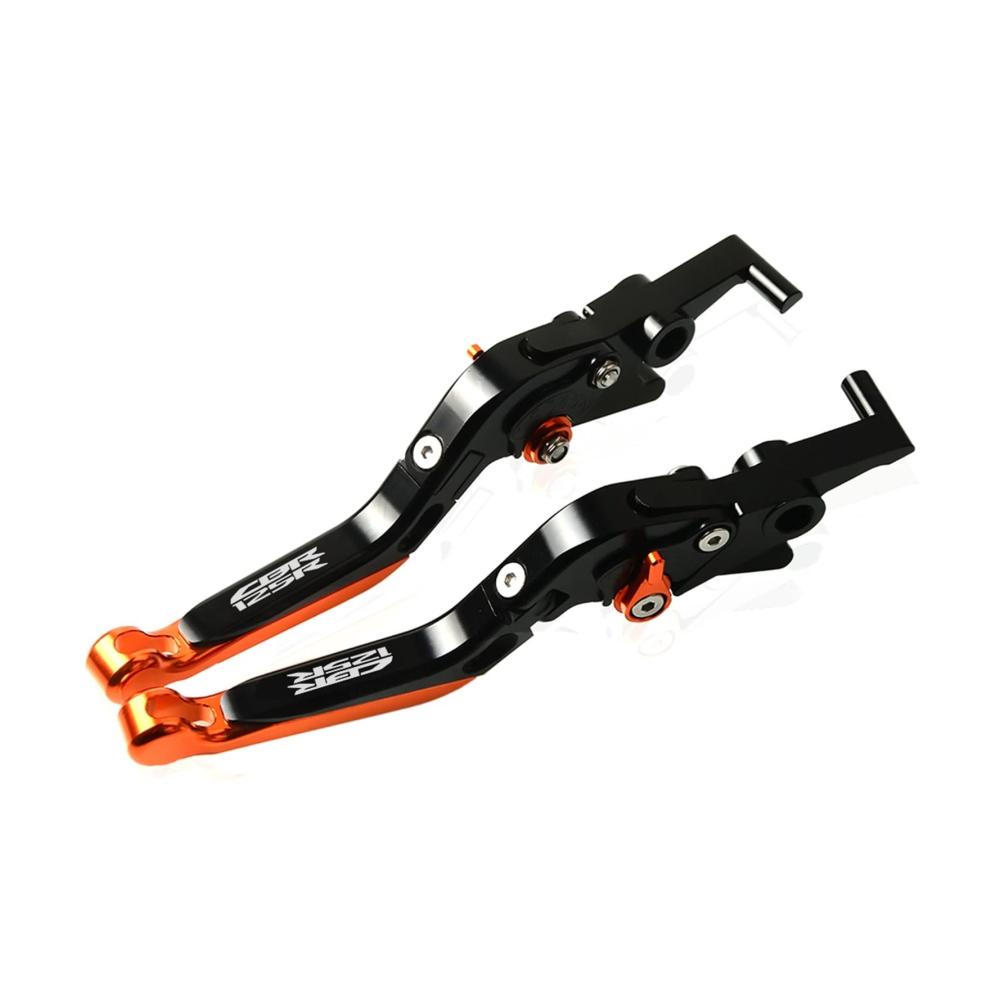 Erweiterbare und klappbare Kupplungs- & Bremshebelsets für Motorräder - Verstellbare Hebel für CBR125R 2011-2020 - Orange