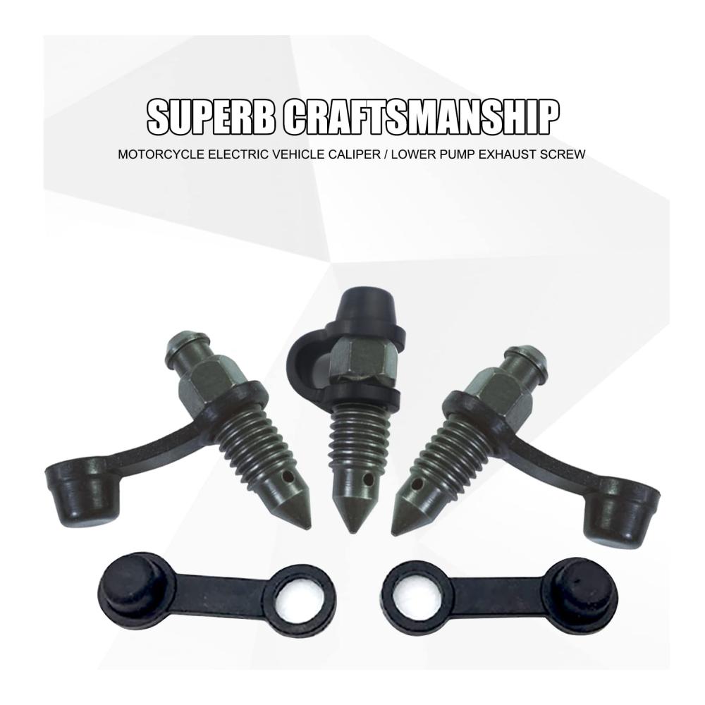 Hochwertige Bremssattel-Entlüftungsschrauben-Set | 15-teilig | Zinklegierung | Mit Nippel & Staubkappe | Perfekt für Motorrad & Fahrrad | M8 x 125mm | Robustes Armeegrün