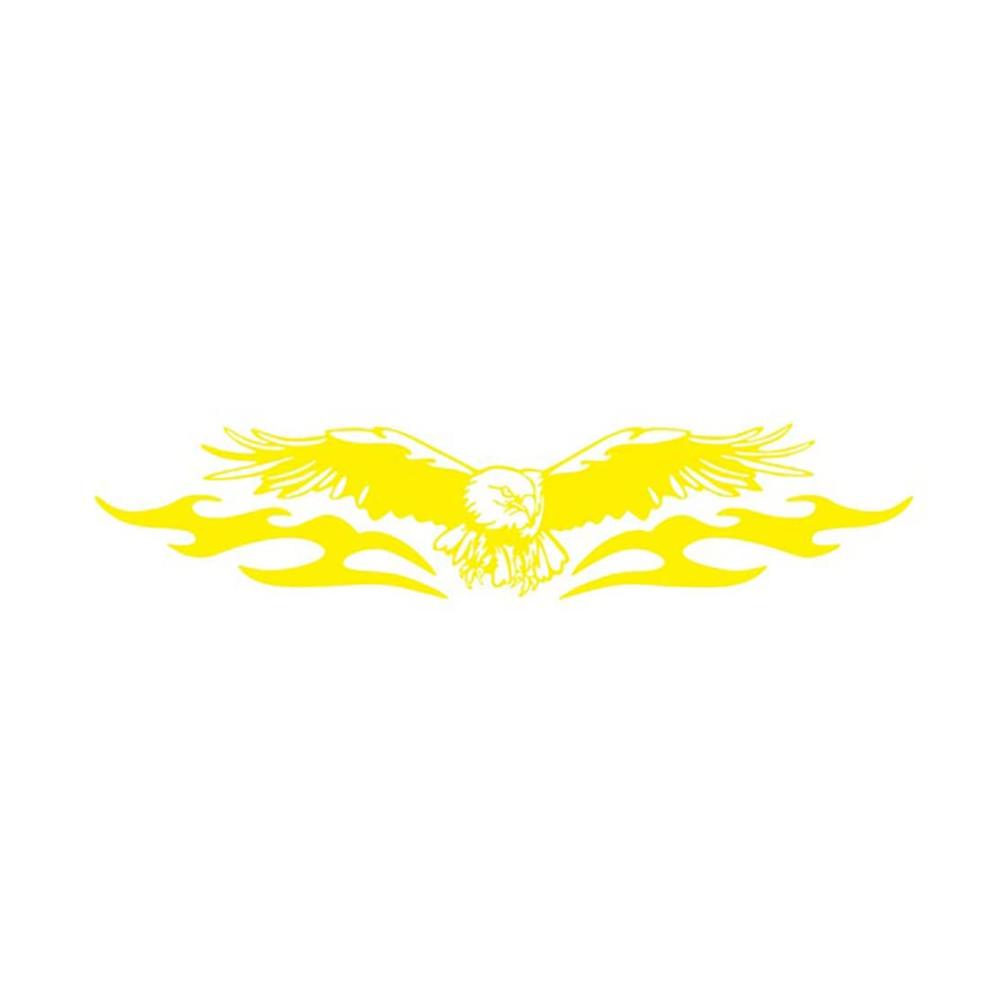 Hochwertiges 1 Set Aufkleber-Kit für Autos Universal Motorhauben-Design mit Adlerfeuer-Grafik | PVC Vinyl Streifen für Racing-Enthusiasten | DIY Auto Styling in Gelb
