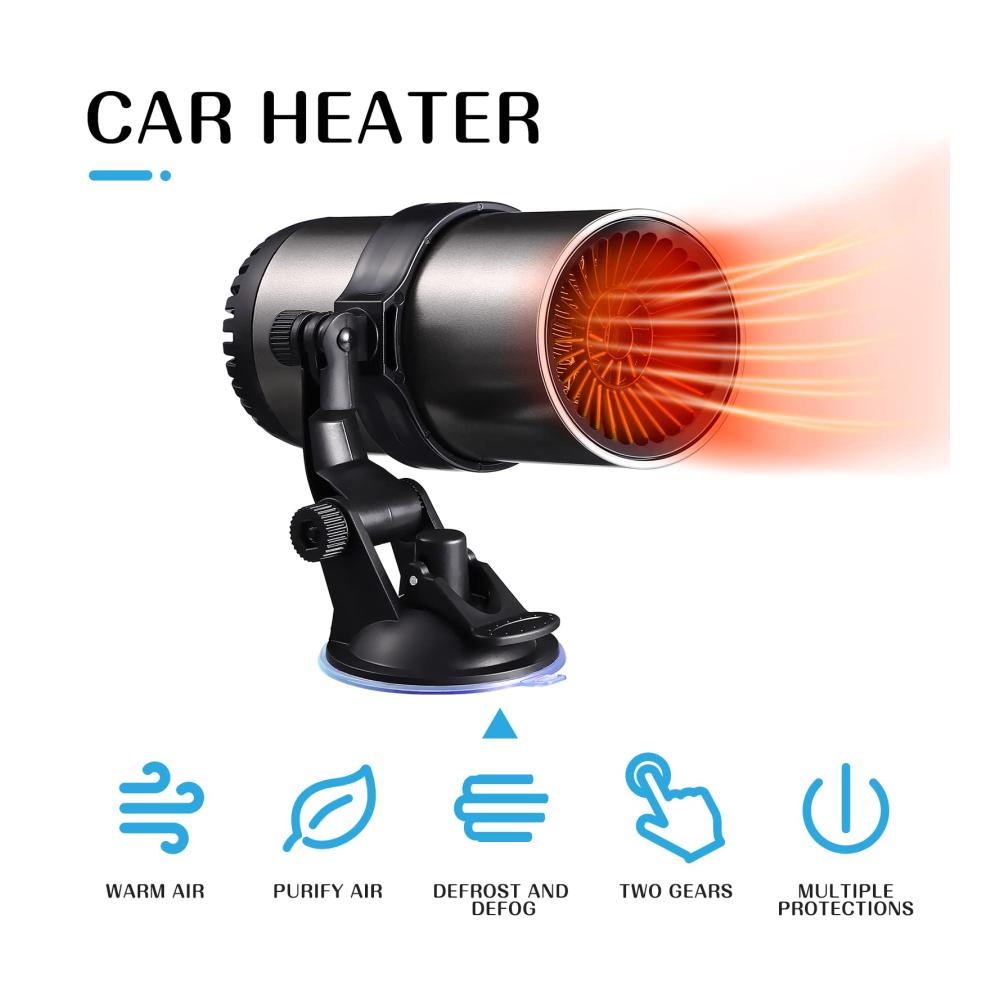 Effizientes 12V Autoheizgebläse/Kühlgebläse Set – Schnelles Aufheizen & Entfrosten – Elektrisches Gerät mit Halterung für Unterwegs – Tragbar & Vielseitig verwendbar