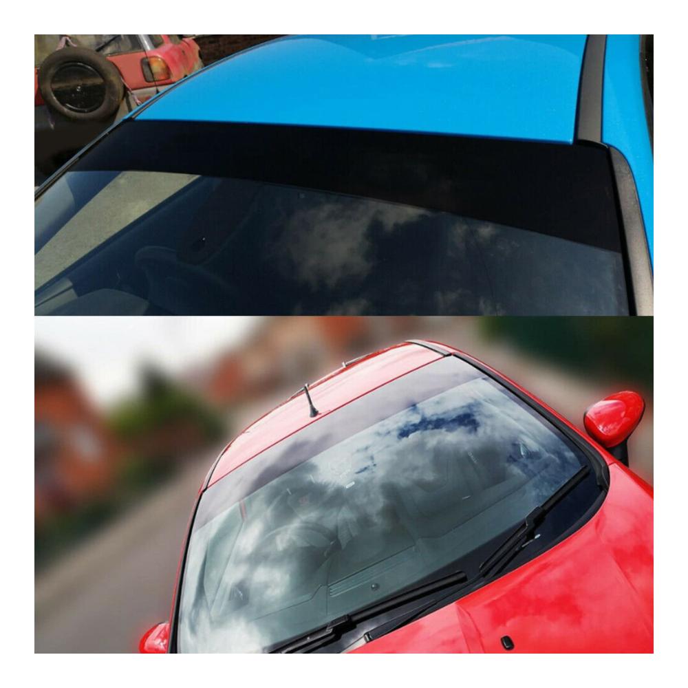 Stylingleisten Sonnenschutz Set für Autos | Hitzereflektierende Autofenster-Tönungsfolie mit Sonnenstreifen | Universelle Sichtschutz- und Privatsphäre-Folie | Einfache Montage und langanhaltender Schutz