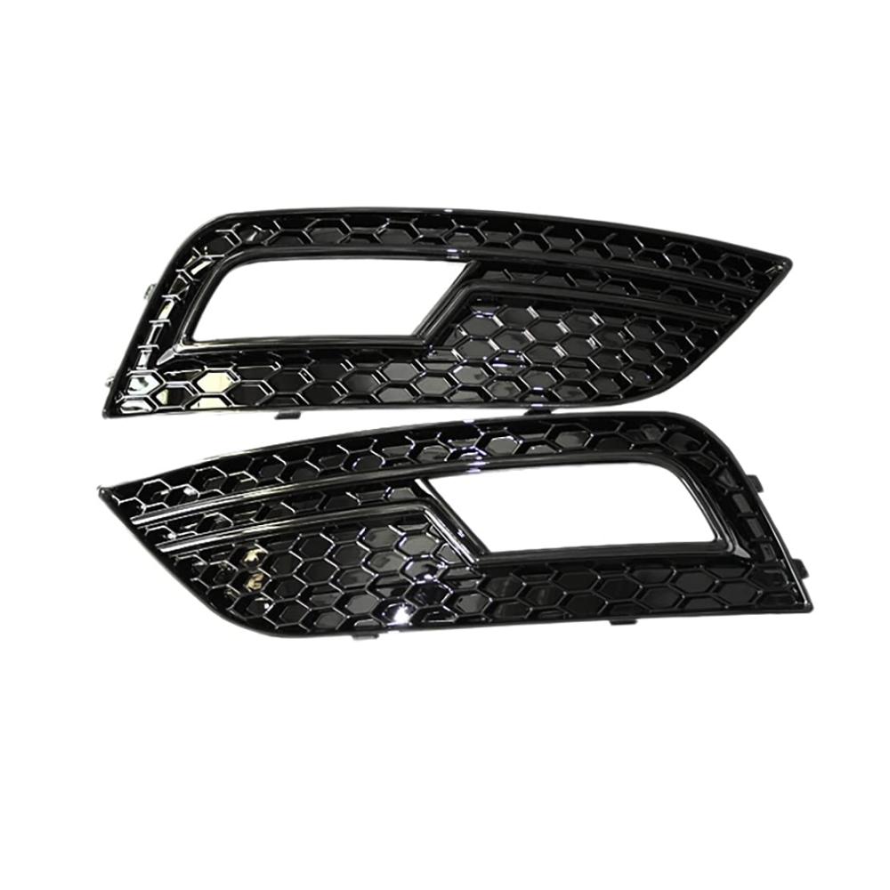 1 Paar Front- & Kühlergrille für Audi A4 B8.5 2012-2015 - Schwarze Wabengitter Scheinwerfer Grill Abdeckungen - Upgrade für S4 RS4 A4LB9 - Hochwertige Verarbeitung für einen dynamischen Look