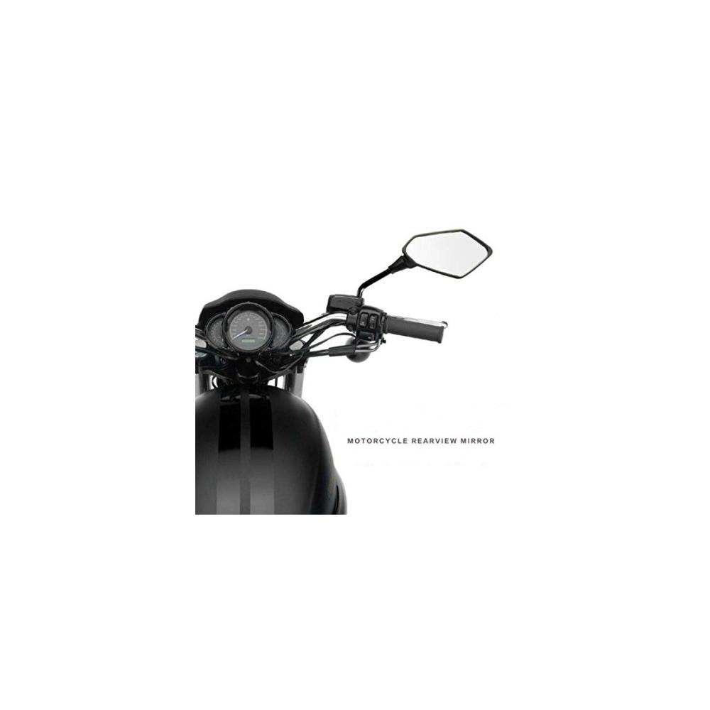 Hochwertige Seitenspiegel für Motorräder | Groß & Schwarz | Rückfahrkamera | 2 Stück | Einfache Montage | Chrome Finish | Universell passend | 8 mm Gewinde