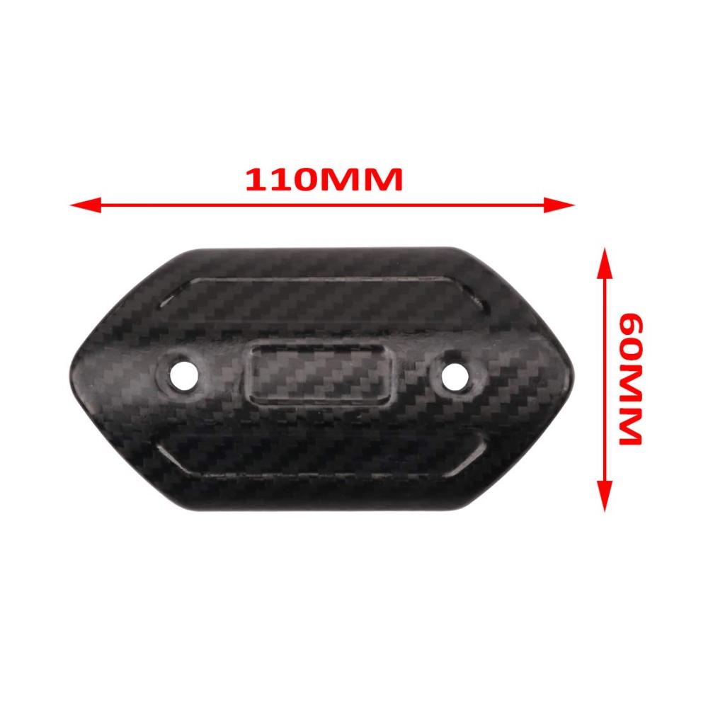 Montageteile für Auspuff-Hitzeschutz | Kohlefaser Motorrad-Auspuffrohrabdeckung | Schutzabdeckung | universell (110 x 60 mm) | Hochwertige Befestigungskomponenten enthalten