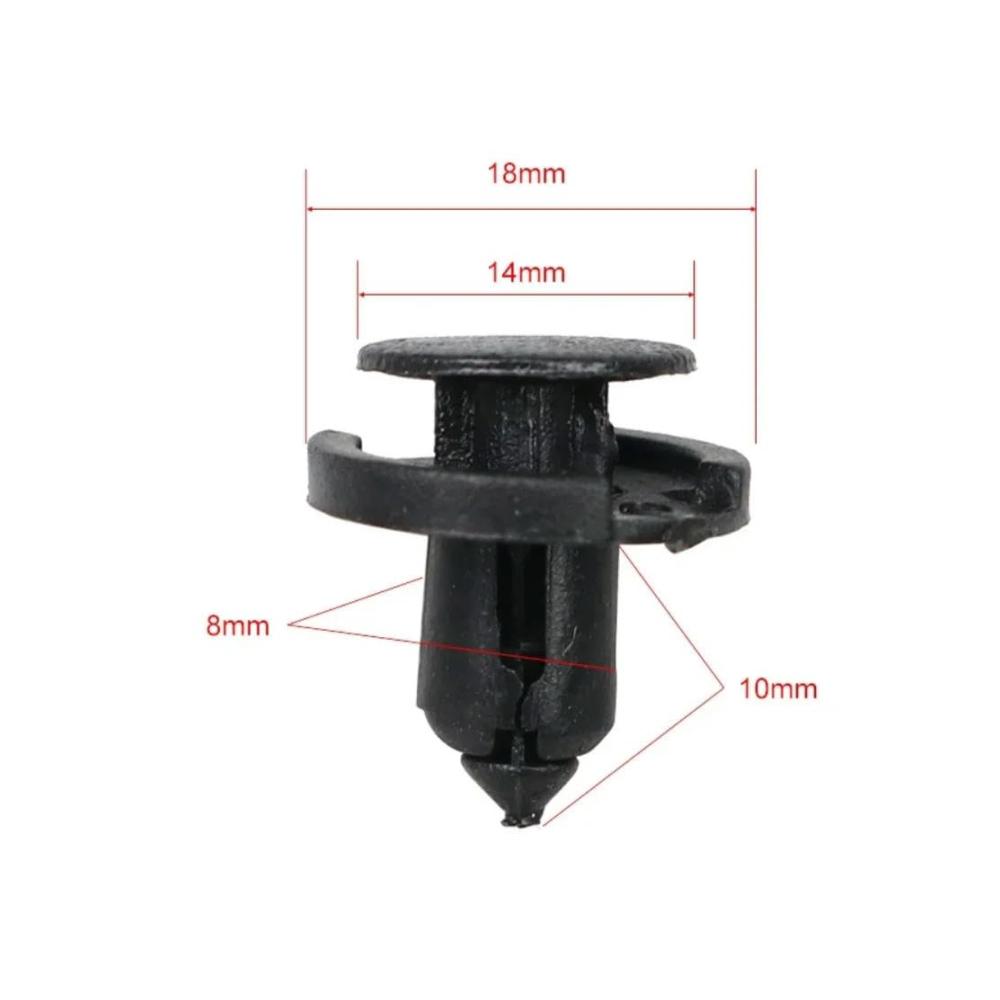 100x 8mm Auto-Befestigungselemente - Hochwertige Nieten & Clips für Stoßstangen Türverkleidungen Kotflügel - Robuste Kunststoff-Autobefestigungen inklusive Schrauben