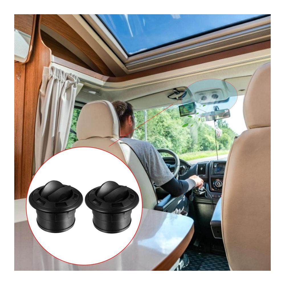 2 Stück Klimaanlagen Luftauslass - Erfrischende Kühle für Auto Wohnmobil & Wohnwagen | Drehbarer 75mm Auslass | Einfache Installation & Abschließbar für Sicherheit