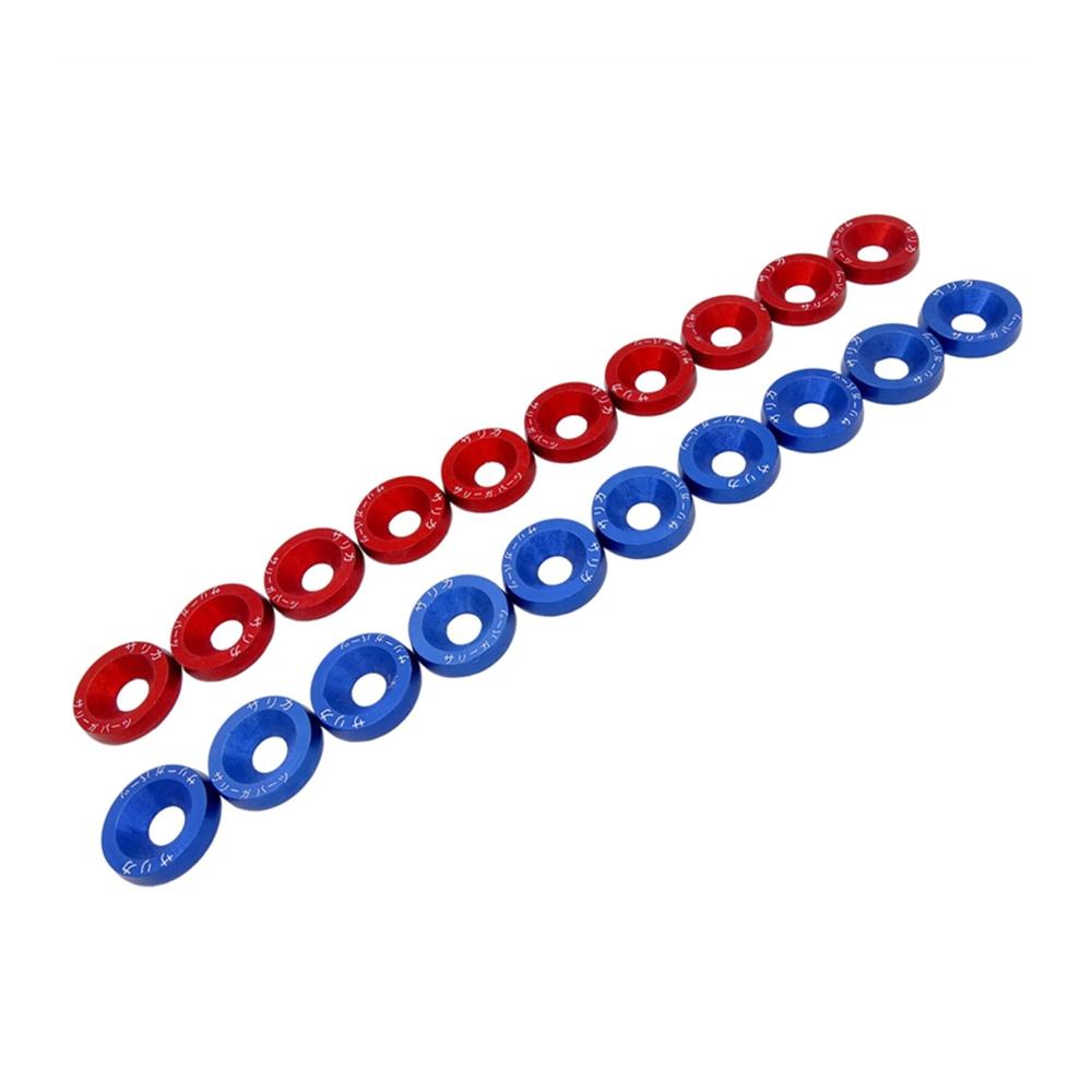 Kleinteile Set 20 Aluminium Unterlegscheiben für M6x20 Sechskantbefestigungen - Perfekt für Auto-Modifikationen und Car-Styling - Orange