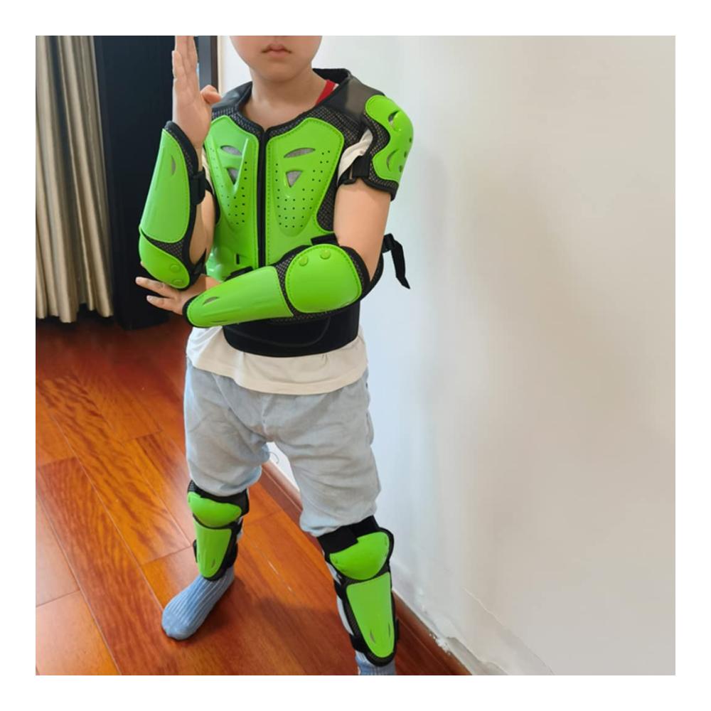 Hochwertiger Brustpanzer für Kinder von 5-13 Jahren | Motorradkörperpanzer mit Kniescheiben- und Ellbogenschutz | Rennsicherheit für Motocross und Skateboard | Schutzausrüstung Set