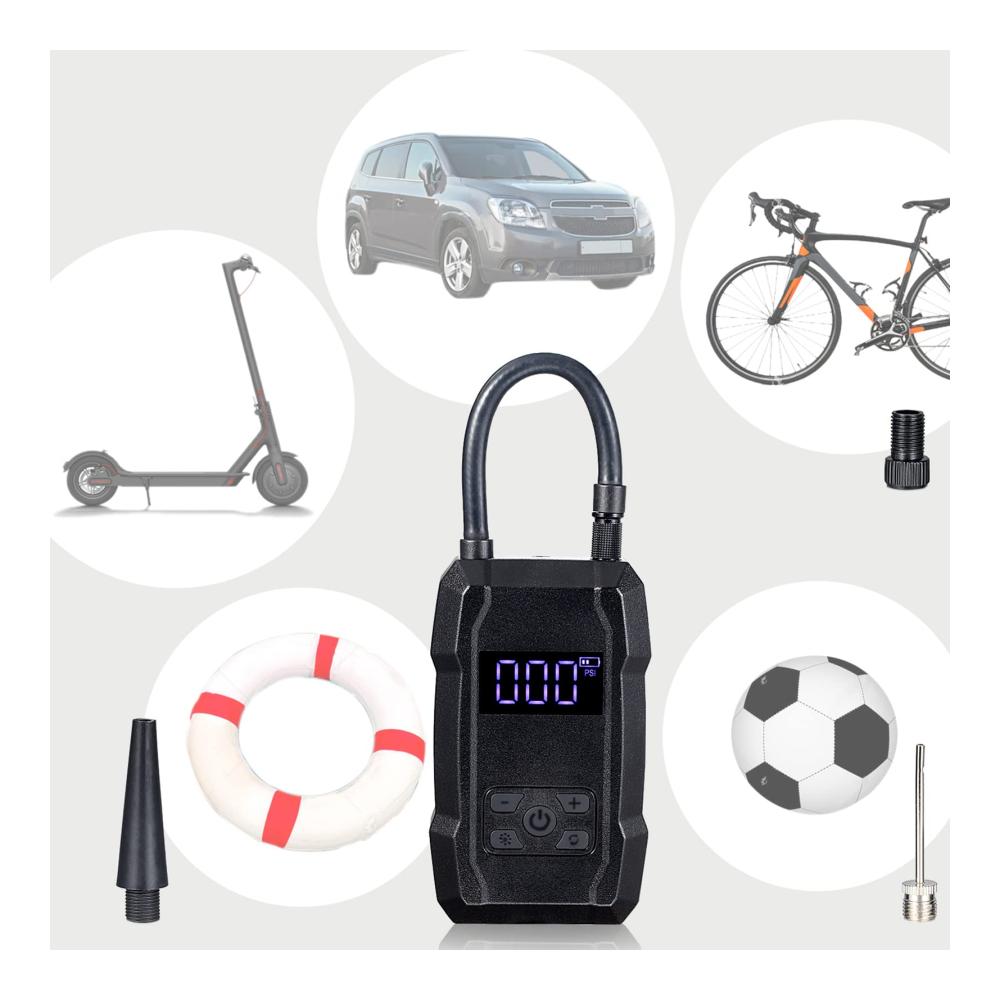 Hochleistungs Reifendruckkompressor & Pumpe Tragbare Luftpumpe 150PSI, Wiederaufladbar & LED-Licht, 6000mAh Akku, Auto-Stopp-Funktion, Voreingestellter Druck, für Auto, Fahrrad & Motorrad. Zuverlässige Mobilitätssicherung