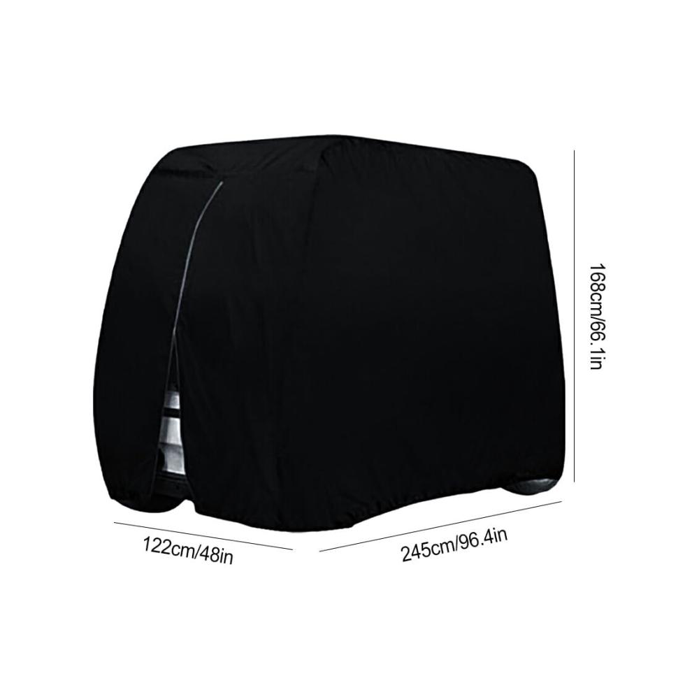 Hochwertige Messgeräte Multifunktionale staubdichte Abdeckung für Golfwagen | Einfache Installation & Zugang | Zuverlässiger Schutz | Robustes OxfordCloth | Schwarz | 242x122x168 cm