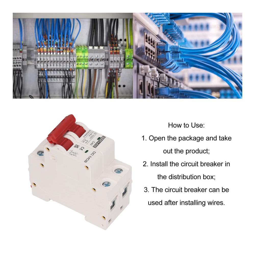 Zuverlässiger Schutzschalter Miniatur-Leistungsschalter 1000 V MCB 40A mit 2P-Schutz für Zuhause | Elektrischer Auslaufschutz | 6kA Schaltleistung | DZ47s-63Z