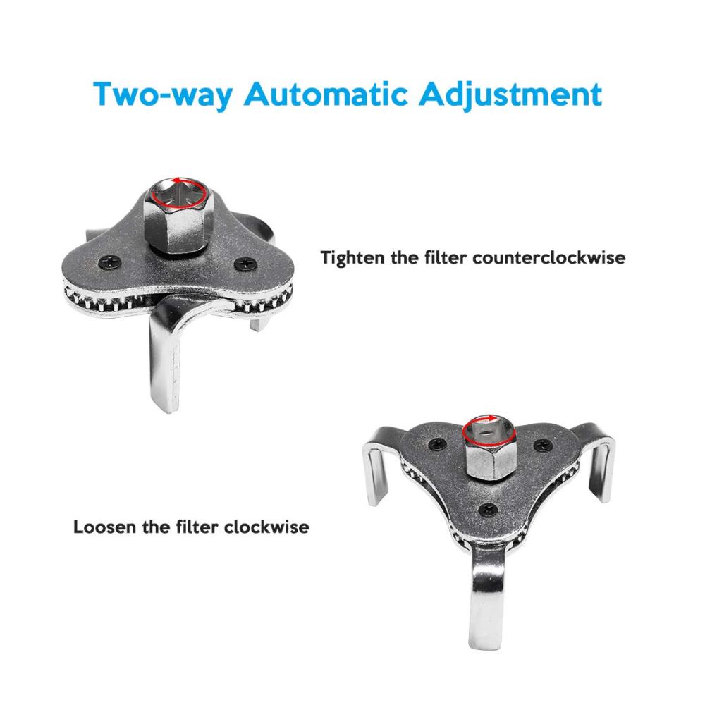 Wertvoller Ölfilterschlüssel 3-armige Ölfilterspinne & Kralle für Auto Universal Werkzeug mit Dual Driver Removal. Passend für Durchmesser 53-108mm. Holen Sie sich Ihren V9A05 jetzt