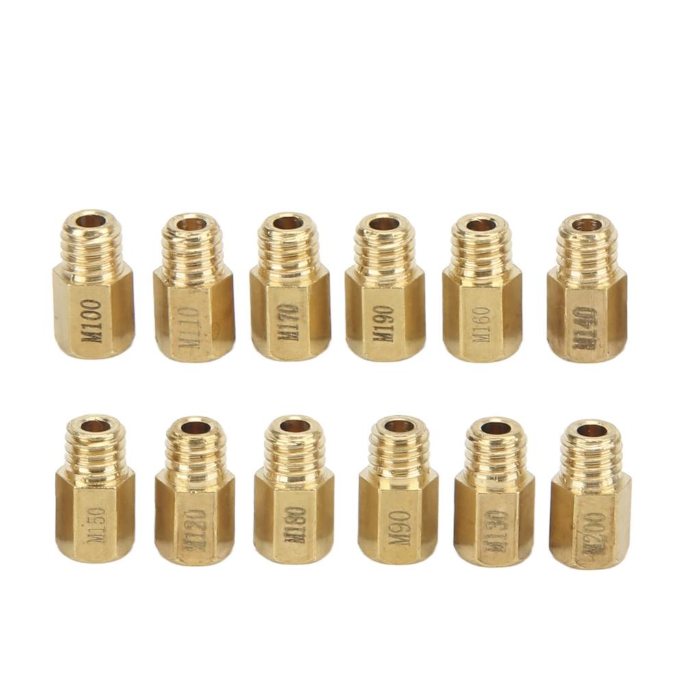 Hochwertiges Vergaser Hauptdüsen Kit - 12 Stück Metall Vergaserdüsen Carb Düsen 90‑200 für Mikuni VM TM TMX Vergaser - Leistungssteigerung und präzise Abstimmung garantiert