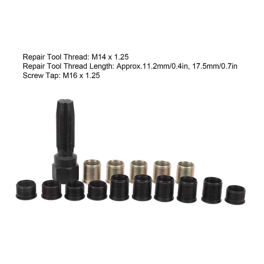 Hochwertiges Gewindereparaturwerkzeug-Set | Zündkerzengewinde-Reparatursatz M14 X 125 | Karbonstahl-Gewindebohrer | Präzises Rethread-Kit für Fahrzeugreparaturen
