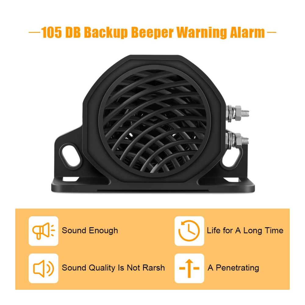 Universal Backup Piepser Rückfahrwarner 12-80 V 105 DB Rückfahralarm Hupe für PKW LKW Transporter - Leistungsstarkes Hupen & Signalhörner System für schwere Fahrzeuge - Erhöhen Sie die Sicherheit