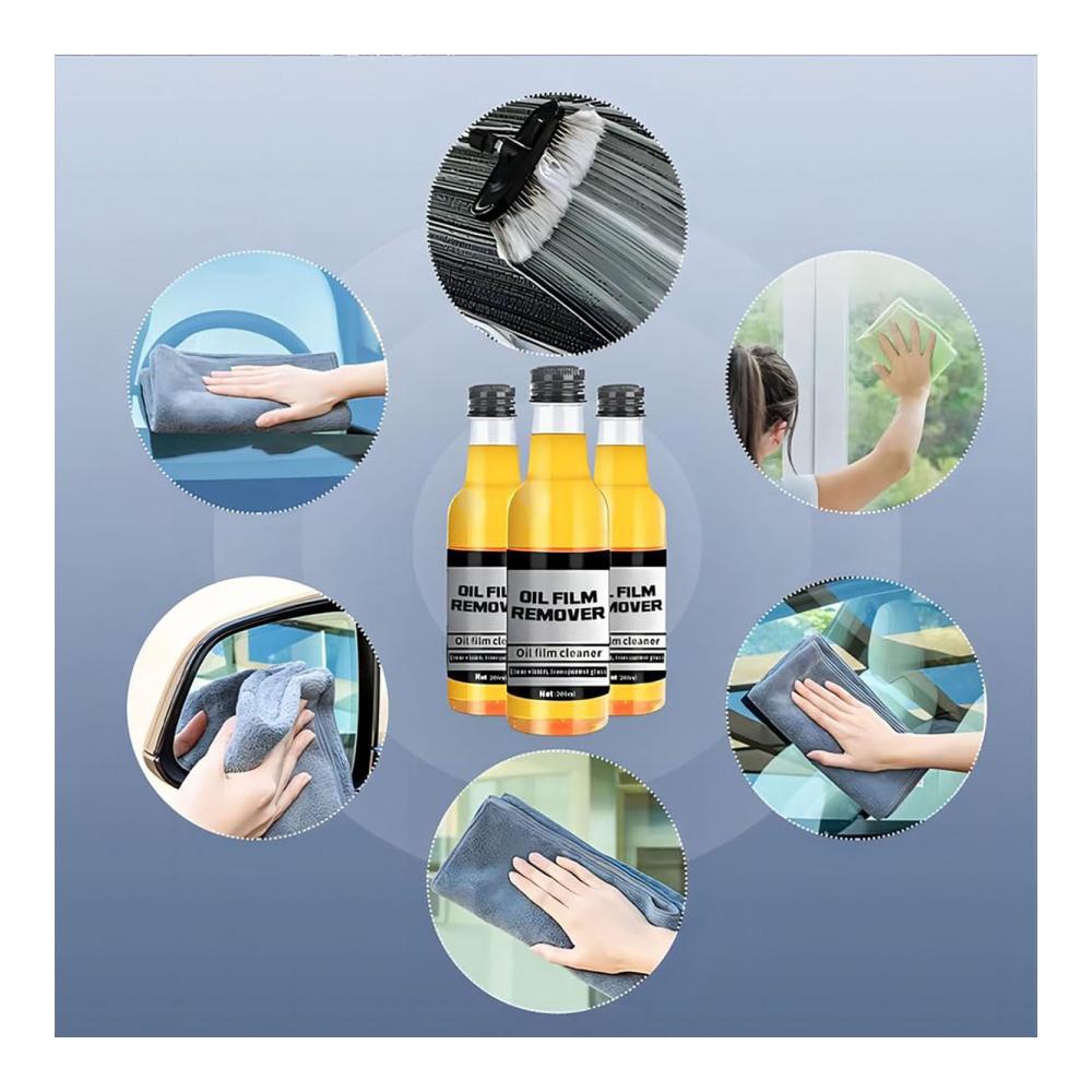 Scheibenreinigungspolituren Effektiver Ölfilm-Entferner für Glasflächen (2 Stück) - Auto Glasreiniger & Politur für klare Sicht und brillanten Glanz - 200 ml