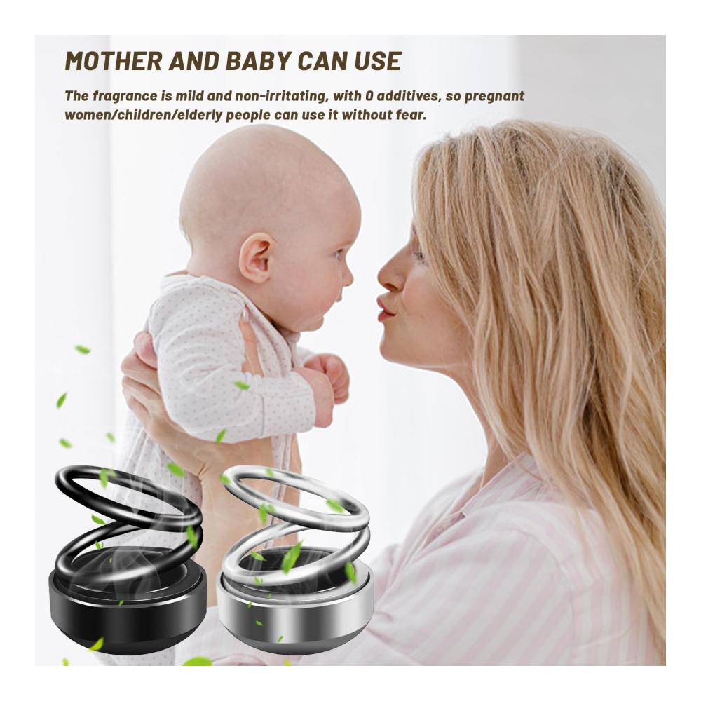 Genießen Sie frische Düfte überall - Aroma-Diffusoren Set Kinetische Heizung Mini 2 Stück für saubere Luft im Auto und unterwegs - Schwarz Silber