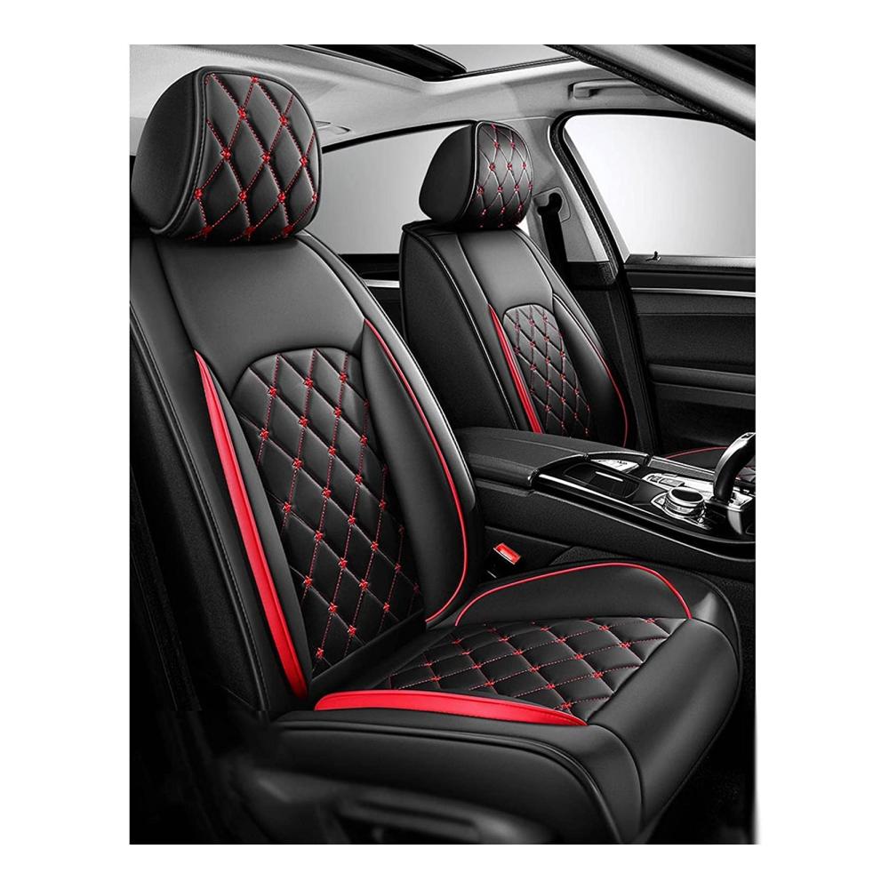 Schützender Autositzbezüge Set für Peugeot 406 407 3008 3008 S 4007 4008 Rcz - Universal 5 Sitze PU-Leder - Allwetter - Rutschfest & Wasserdicht - Auto Sitzbezüge Zubehör