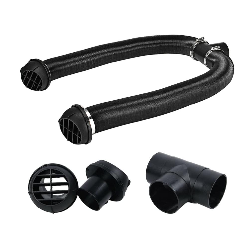 Premium Heizungskanalschlauch Set - 60mm Luftkanalschlauch inkl. T-Stück und Warmluftauslass. Ersatzzubehör für Vorwärmer mit Schellen und Lufteinlassrohr. Effiziente Wärmeleistung