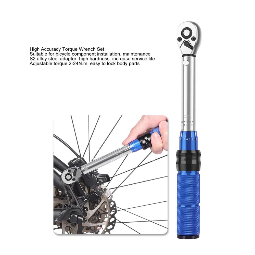 Hochwertiges Fahrrad-Drehmomentschlüssel-Set aus legiertem Stahl | Präzise Einstellung 2-24 Nm | S2-Sechskant-Design für perfekte Anpassung | Mit robuster Aufbewahrungsbox