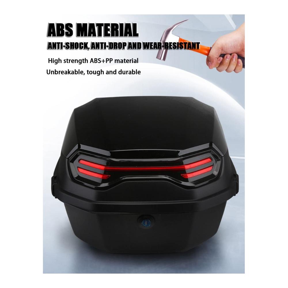 Premium Motorradkoffer Top-Cases 35L – Sicherer Transport für zwei Helme – Universeller PP Kofferraum mit Schloss – Ideal für Roller Motorrad & Mofa/Quad – Strapazierfähige Heckbox