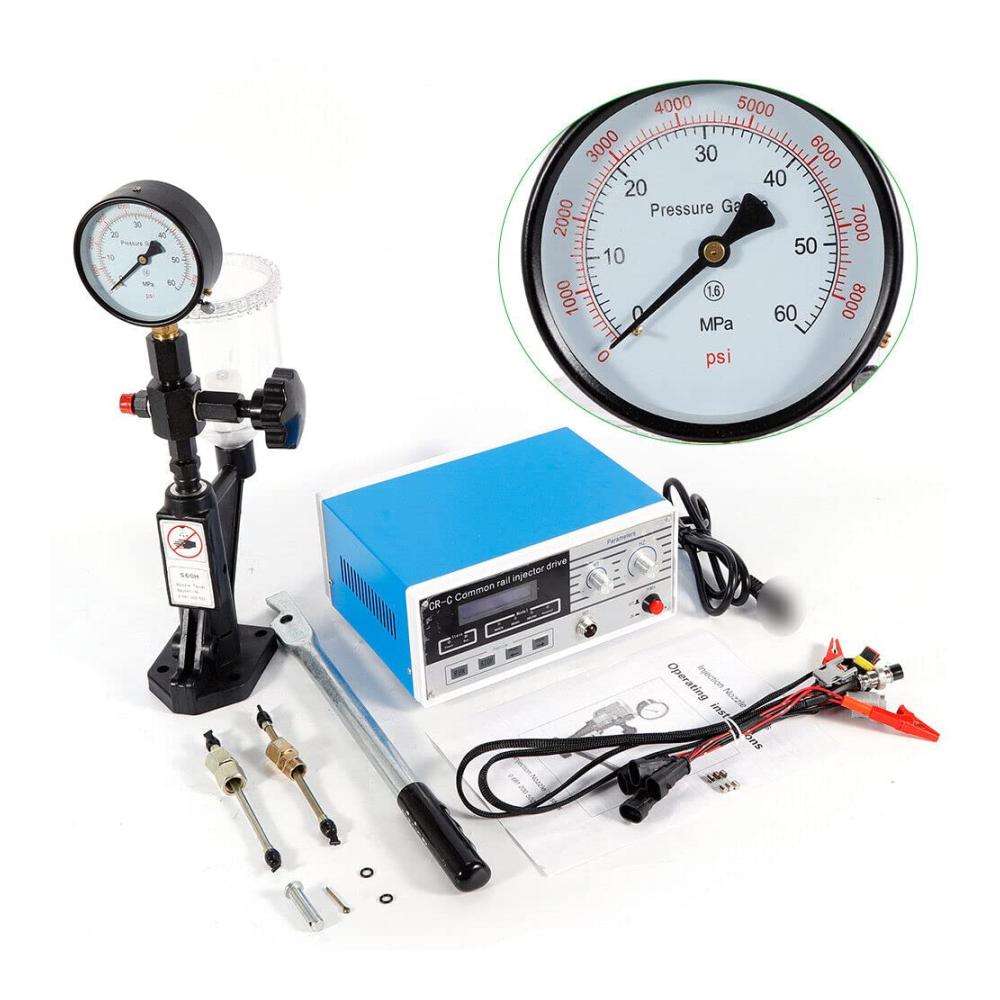 Maximale Leistung! Diesel Einspritzdüsen Prüfgerät | Injektor Tester bis 600 Bar | 0 bis 8000 PSI S60H | Kraftstoffdruckmesser inklusive | Zuverlässige Diagnose für Dieselmotoren