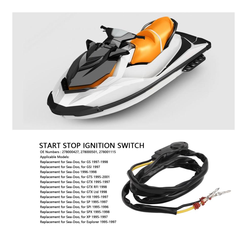 Ersetzen Sie Ihren Sea-Doo Zündschalter mit dem hochwertigen Start-Stopp-Zündschalter 278000427 für GS GSI GTS GTX HX SP SPI SPX XP Explorer. Zuverlässiger Ersatz für perfekte Performance