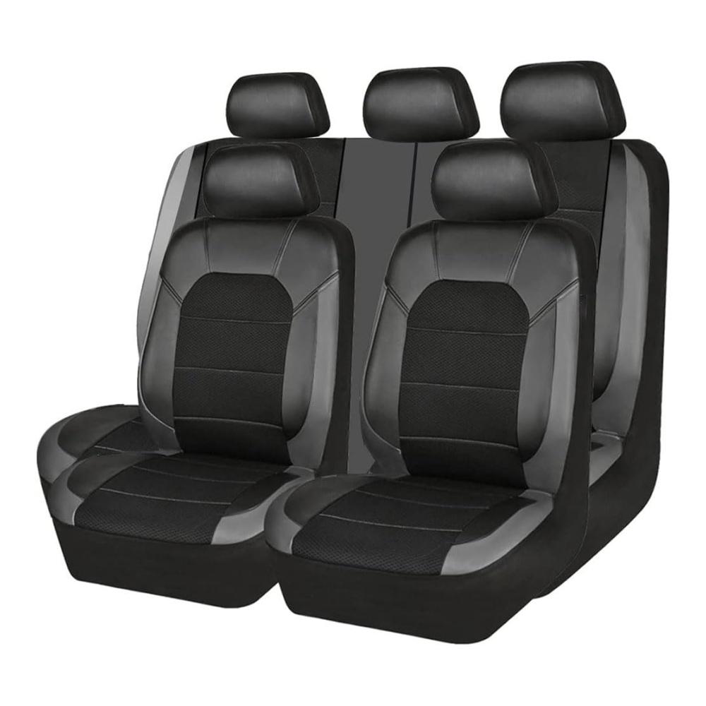Autositzbezüge Leder für Subaru Forester SJ 4.Gen 2013-2019 | Komplettes Set | Hochwertiges Sitzbezügeset für Vorder- und Rücksitze | Schützt Ihr Auto stilvoll und effektiv | Inklusive Autositzzubehör | A/Black