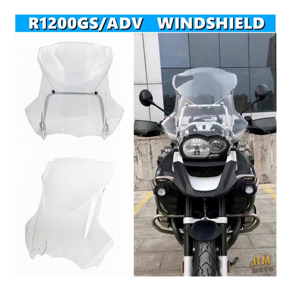 Verbesserte Motorrad Windschutzscheibe & Windabweiser Deflektoren für B-M-W R1200GS ADV 2005-2012 | Aerodynamische Scheibenverkleidung für ultimativen Fahrtkomfort