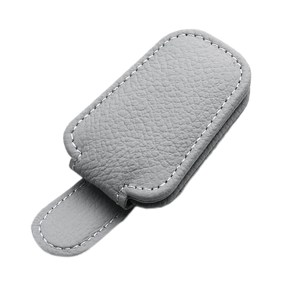 Brillenetui mit Stil Hochwertiges Leder Brillenbügel-Clip magnetischer Sonnenbrillenhalter fürs Auto inklusive Ticketkarten-Clip. Universelle Passform für jedes Visier! Schützen und organisieren Sie Ihre Brille unterwegs