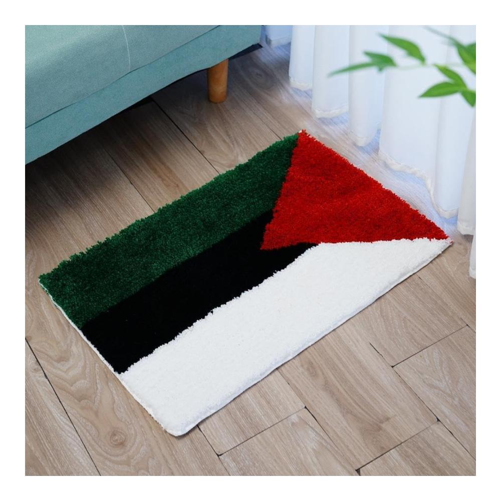 Schutzleisten Palästina-Flagge Badezimmer Teppich | Rutschfeste Fußmatte für Innen und Außen | Waschbar & Schnell Trocknend | Kreative Badematte | Badematten 423
