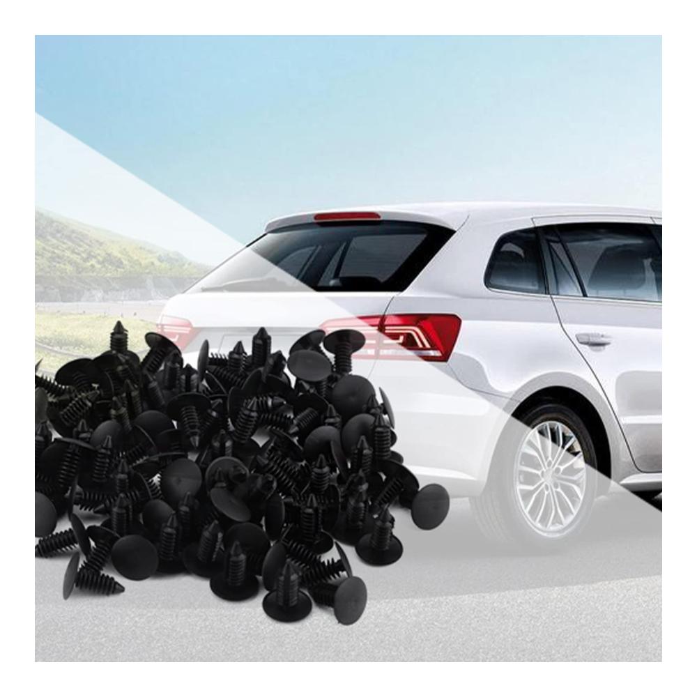 Haken für Sonnenblenden | 100-teiliges Kfz Clip Sortiment | Universelle Autotürverkleidung Stoßstangennieten | Befestigungselemente für einfache Installation | Praktisches Druckstift Set