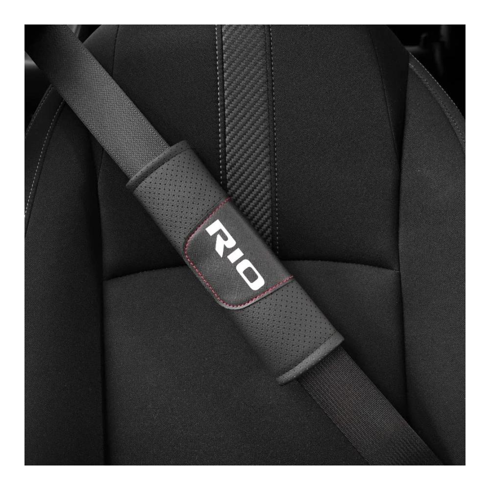 Luxus Sicherheitsgurtpolster im Racing-Stil für Kia Rio | Schulterpolster für maximalen Komfort und Schutz | 2er-Set | Weiche Polsterung für ein angenehmes Fahrerlebnis | Auto-Innenraum-Zubehör