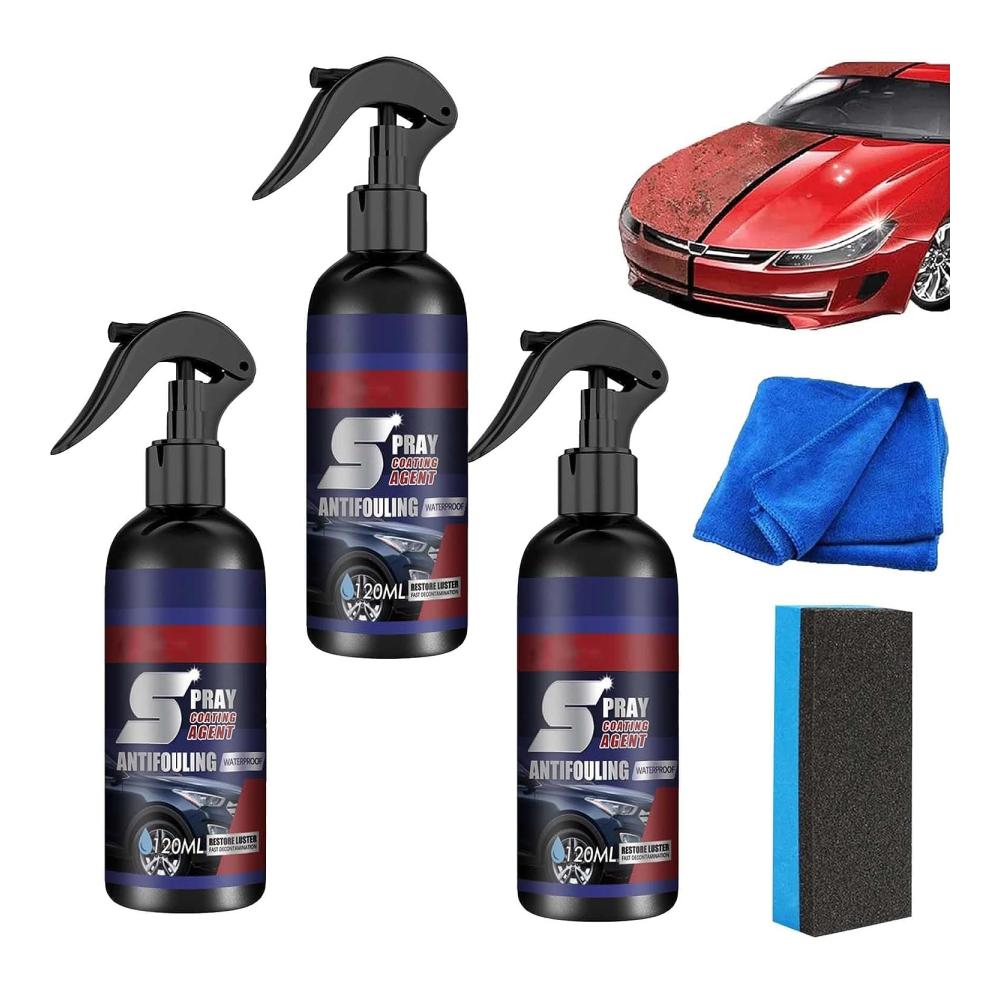 Holen Sie sich den Glanz zurück! 3-in-1 Autospray-Set für Beschichtungserneuerung mit Schleifpolierpasten & Flüssigkeiten. Schützt und revitalisiert. Ideal für Kunststoffteile