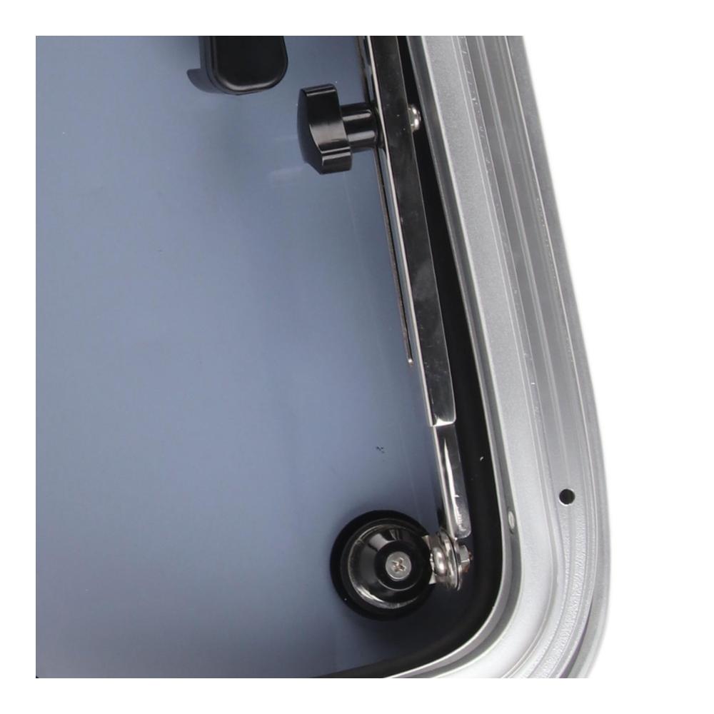 Premium Rauchgrau Ausziehbares Bullauge für Boot Yacht & Wohnmobil - Quadratisch 360 mm Länge & Breite - Hupen & Signalhörner sicher montieren
