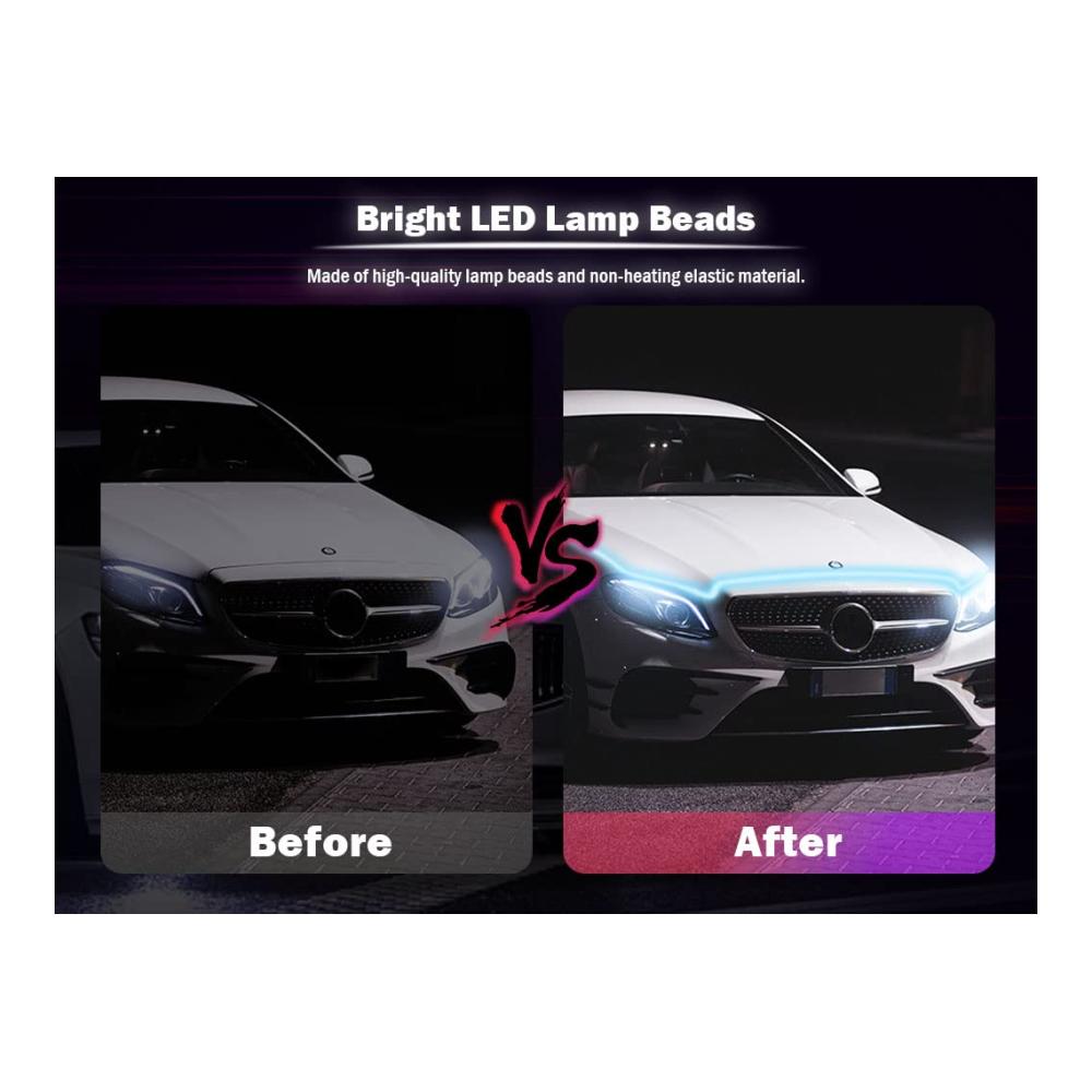 Entdecken Sie die Magie der Neonspots & Neonstäbe! Flexibles wasserdichtes Auto-Streifenlicht 180CM universales Auto-Tagfahrlicht APP-Steuerung für Autos SUVs & LKWs. Bringen Sie Ihren Fahrzeug-Look zum Leuchten