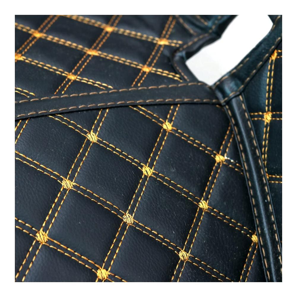 Hochwertige Leder Satteltaschen für Yamaha X-Max 250 Xmax 125 300 400 – Schützen Sie Ihr Motorrad mit stilvollen Satteltaschen – Aufbewahrungsbox-Matte inklusive (gelbe Linie