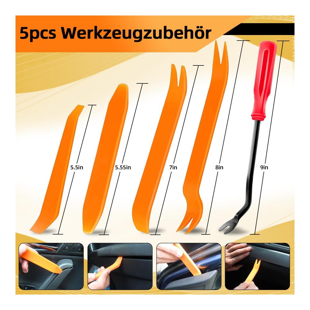 158-teiliges Set Auto Befestigung Clips - Universal Kfz Clips für Türverkleidungen & Stoßstangen. Inkl. Werkzeug zum einfachen Entfernen von Befestigungselementen. Perfekt für Reparatur & Wartung